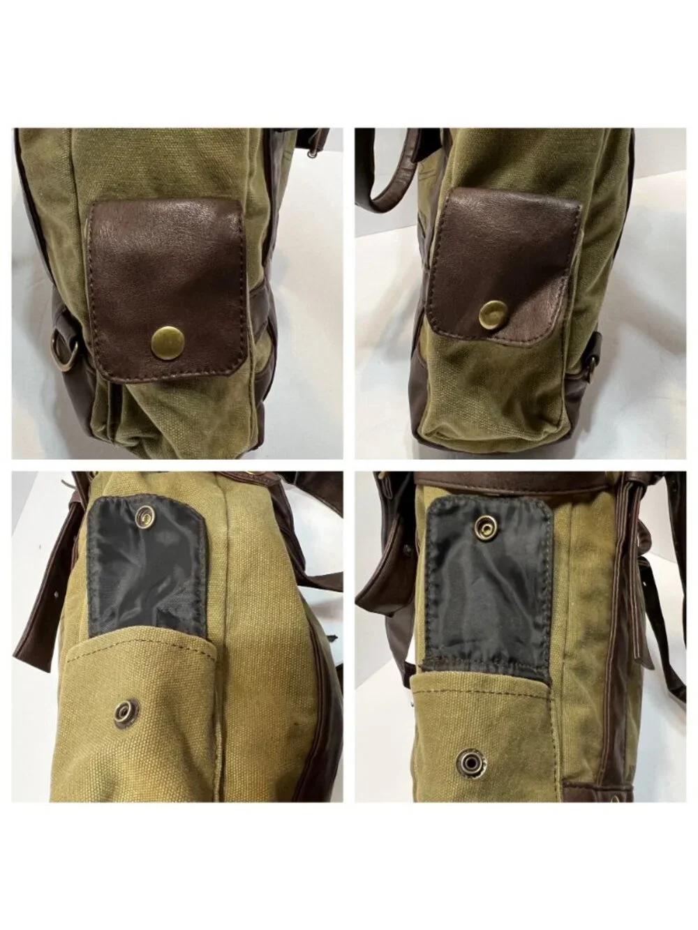Attack On Titan Canvas Shoulder Tote Bag With Leather Straps & Anime Logo Design